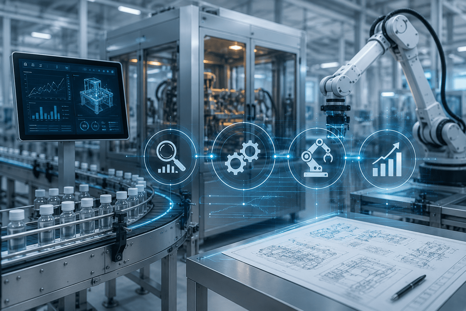 Automatisierte Produktions- und Verpackungslinie