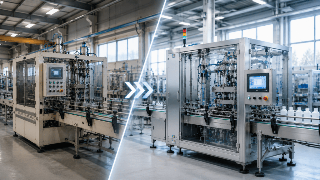 Vergleich einer älteren und modernisierten Produktionsanlage